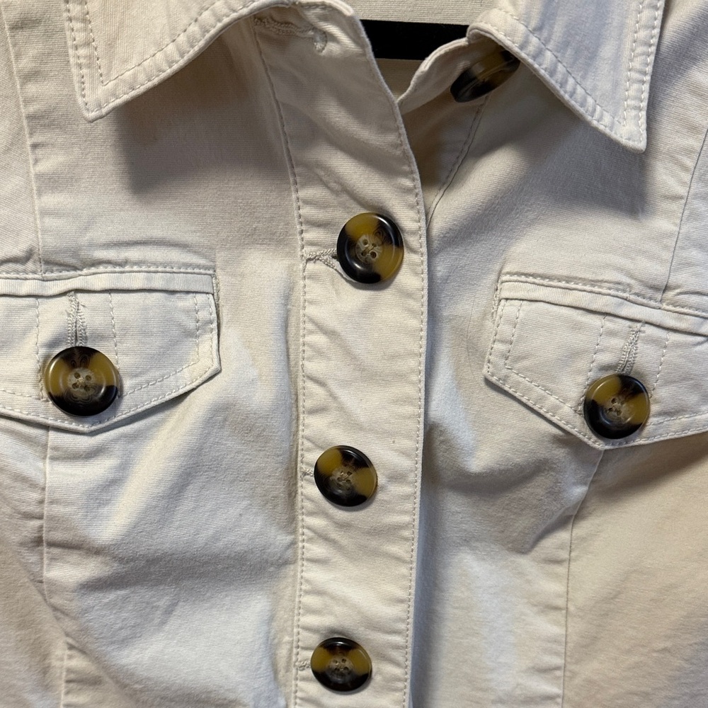 CAbi Off-White Utility Jacket with Button Accents - Picture 3 of 4